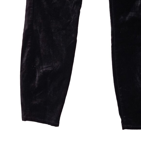 7 For All Mankind High-Waist Skinny Velvet Pants Button Fly Black Women Size 25 - Picture 12 of 16